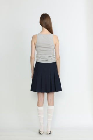 Armidale Pleated Skirt in Dark Navy