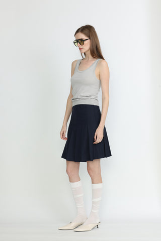Armidale Pleated Skirt in Dark Navy