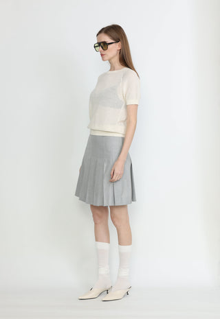 Armidale Skirt - Pleated skirt in light grey