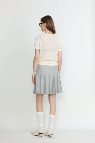 Armidale Skirt - Pleated skirt in light grey