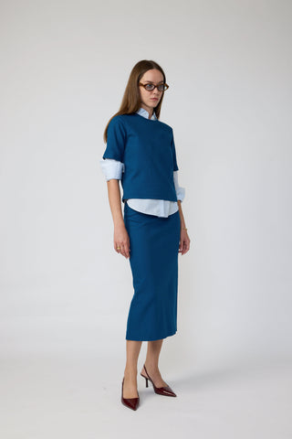 Nyon Skirt - Jersey skirt in aqua blue