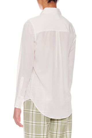 Metz Blouse - Utility pockets silk shirt in white