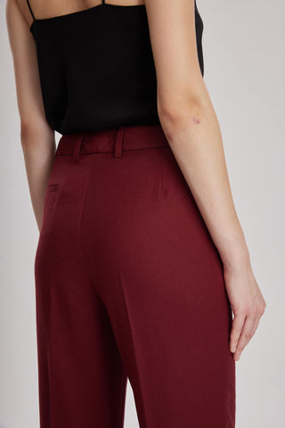 Bordeaux Trouser - Bootcut trousers in red wine pure wool