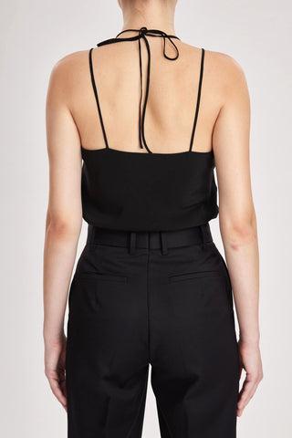 Dunkirk Trouser - High-waisted slim cigarette trousers in black wool