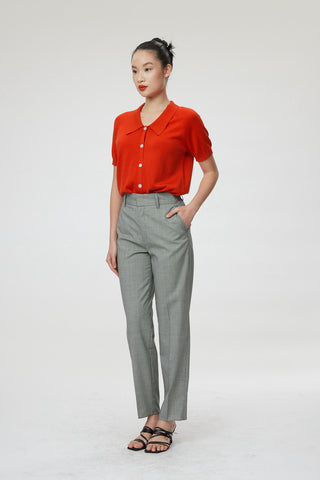 Dunkirk Trouser - High-waisted cigarette trousers in black & white
