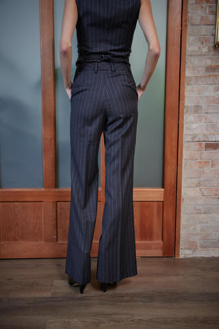Bordeaux Trouser - Bootcut trousers in pinstripe