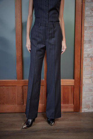 Bordeaux Trouser - Bootcut trousers in pinstripe