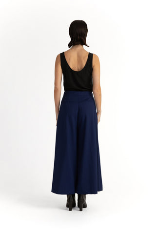 Borgholm Trousers - Wide-leg tent trousers in blue