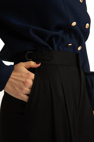 Lulea Trousers - Wide-leg tent trousers in black