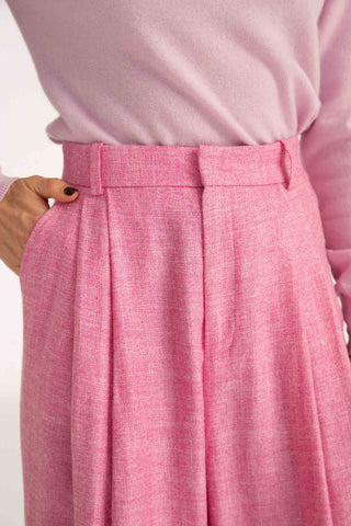 Siena Trousers - Double pleat trousers in pink