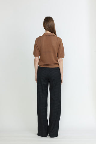 Bordeaux Trousers - Bootcut trousers in black check