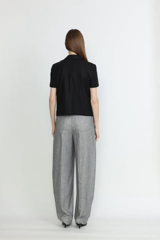 Hagfords Trousers - Barrel leg trousers  high-waisted in grey