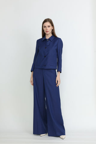 Modena Wide Leg Trousers in Royal Blue