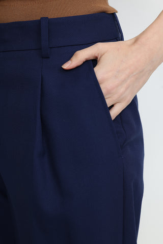 Umea Tapered Trousers in Navy Blue