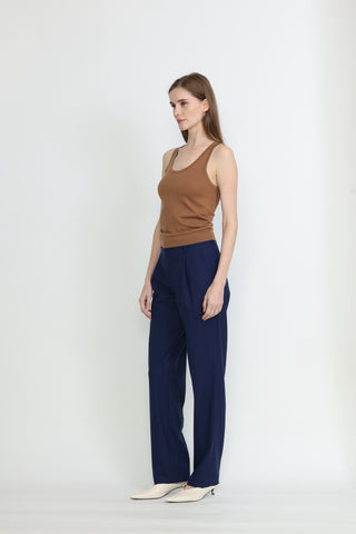 Umea Tapered Trousers in Navy Blue