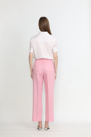 Manchester Trousers - Straight-leg trousers in pink linen