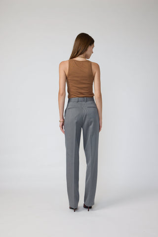 Ede Trousers - Tapered trousers in grey twill