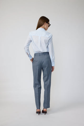 Castelo Branco Trousers - Slim Fit Trousers in blue dogtooth