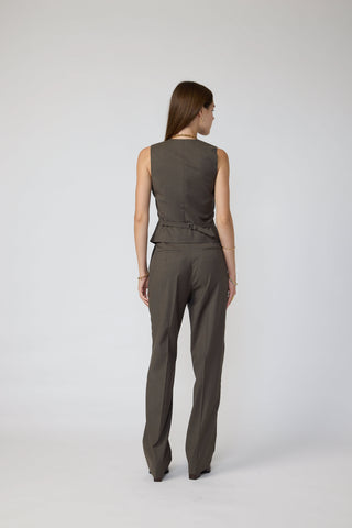 Elvas Trousers - Fitted trousers in khaki