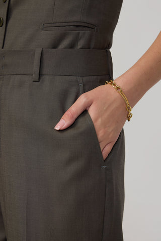 Elvas Trousers - Fitted trousers in khaki