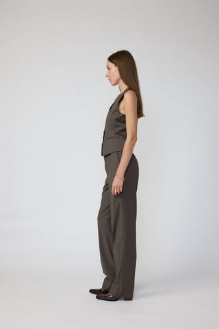 Elvas Trousers - Fitted trousers in khaki