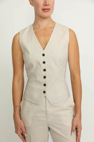 Maia Waistcoat - Maia Vanilla White Fitted Waistcoat