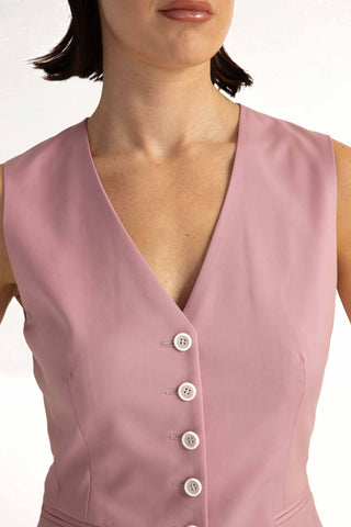 Maia Waistcoat - Fitted waistcoat in powder pink