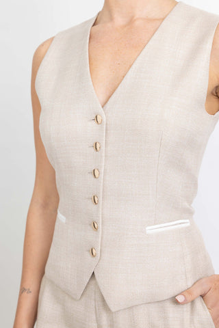 Maia Limited Edition Waistcoat - Fitted waistcoat in champagne