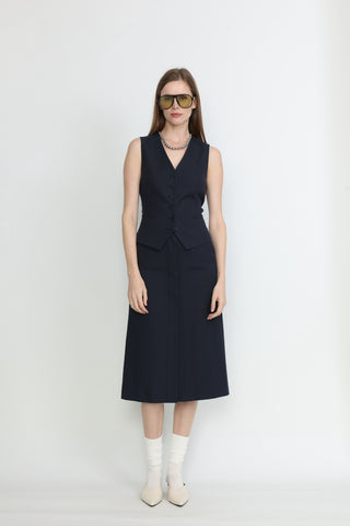 Maia Classic Waistcoat in Dark Navy