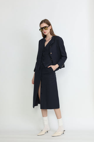 Maia Classic Waistcoat in Dark Navy