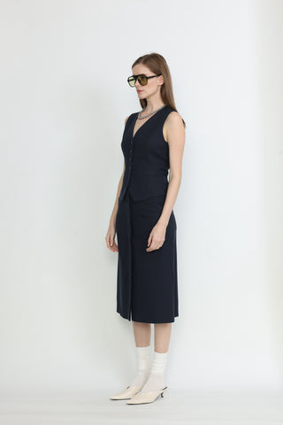 Maia Classic Waistcoat in Dark Navy
