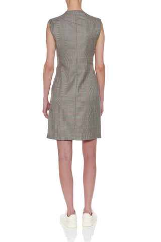 Gijon Dress - Tailored double breasted knee-length dress in tartan