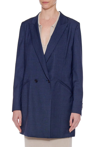 Caruna Jacket - Long loose fit jacket in navy