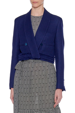 Murcia Jacket - Shawl collar cropped jacket in navy