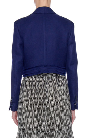 Murcia Jacket - Shawl collar cropped jacket in navy