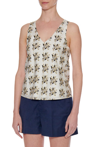 Burgos Top - V-neck sleeveless summer silk top