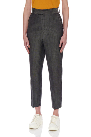 Dunkrik Trousers - High-waisted slim cigarette trousers in black