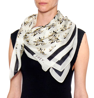 Mallorca Scarf - Luxurious silk/ modal print twill shawl scarf