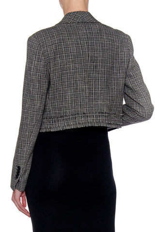 Murcia Jacket - Shawl collar cropped jacket in tweed