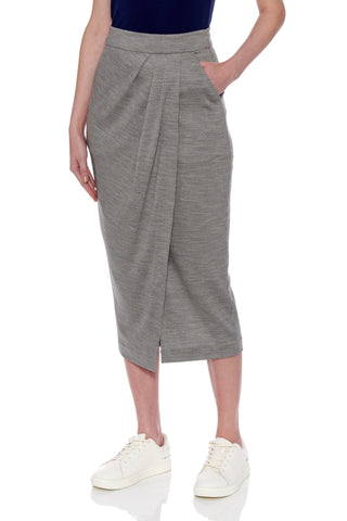 Valencia Skirt - Jersey knee length drape skirt