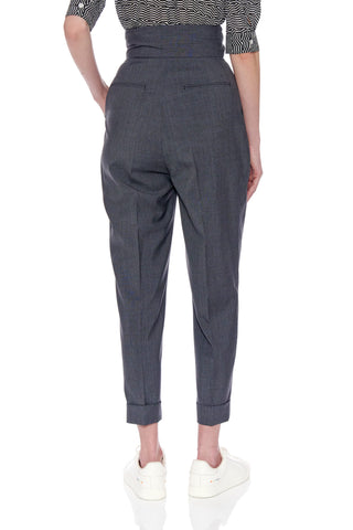 Huesca Trousers - High waisted pleated cigarette trouser