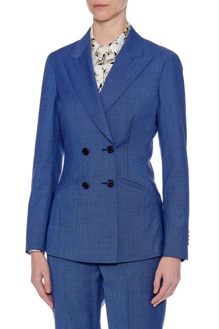 Nice Jacket - Double breasted slim fit suit jacket in blue