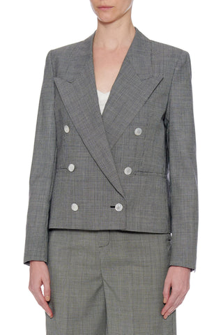 Oviedo Jacket - Peaked lapels, double breasted jacket in houndstooth