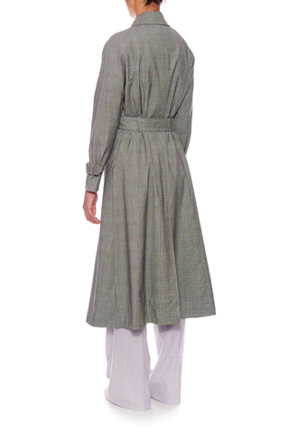 Nimes Coat - Chelsea long trench coat in grey check