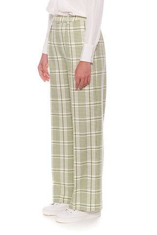 Rennes Trousers - Wide leg, tailored wool trousers in green