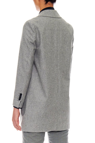 Saint-Etienne - Oversized wool jacket with patch pockets in sky grey