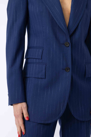 Sneek Jacket - Single-breasted jacket in navy blue stripe