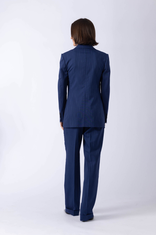 Sneek Jacket & Workhum Trousers in Navy Blue Stripe