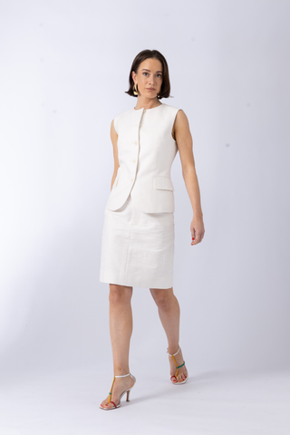 Amfissa Waistcoat & Sloten Skirt in White