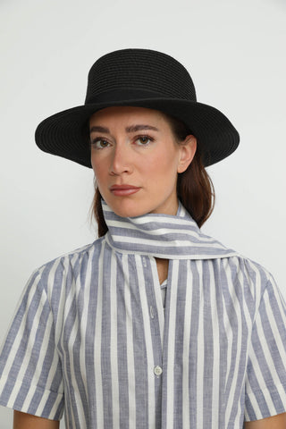 Straw Bucket Hat - Turgi Black Straw Bucket Hat